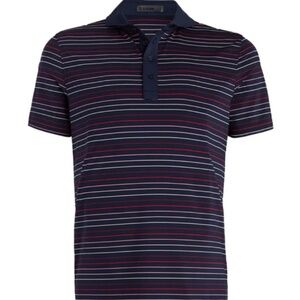 G/Fore Men's XL Multi Stripe Tech Jersey Modern Spread Collar Polo MSRP $120